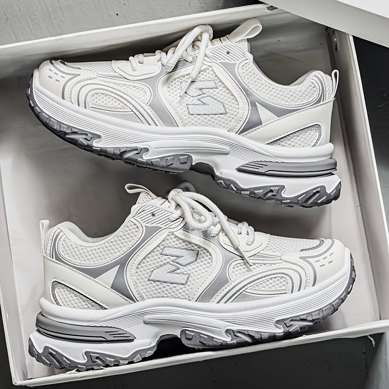 Unisex Casual Lace-up Sneakers - Low-top Outdoor Walking Shoes For Everyday Street Style