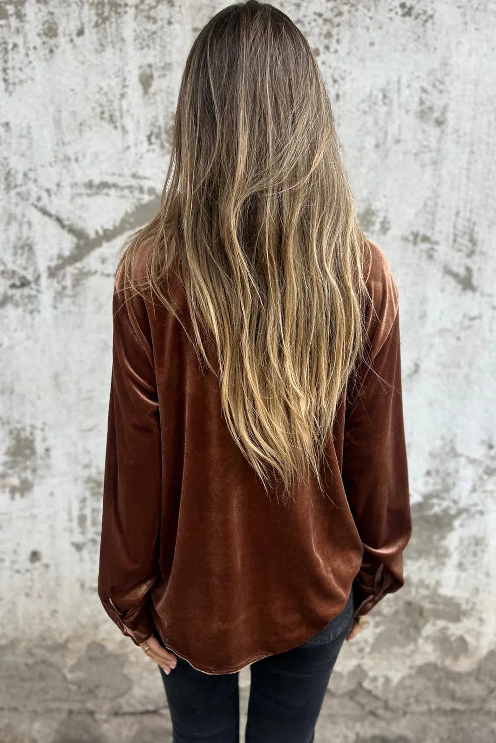 Estelle | Velvet Shirt with Buttons