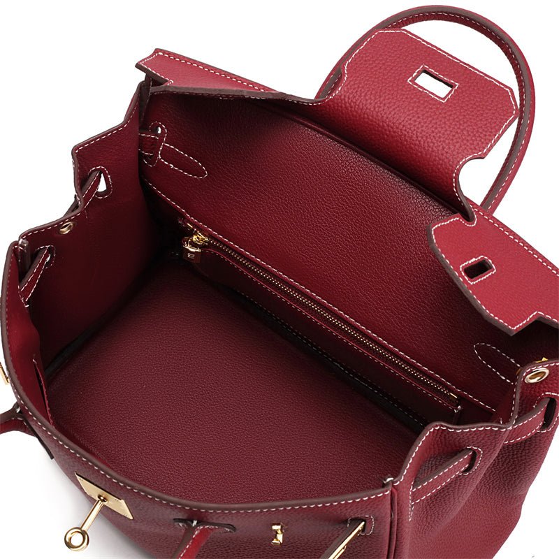 Women's Genuine Leather Handbag - Elegant Functional Everyday Carry For Work And Casual Use