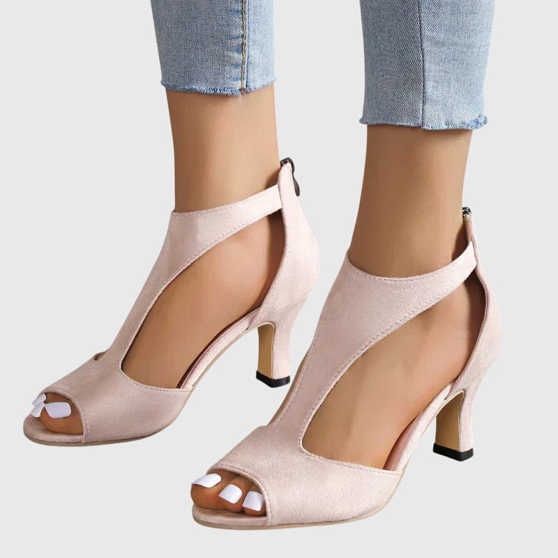 Camille | Women Elegant Open Toe Cutout Heels