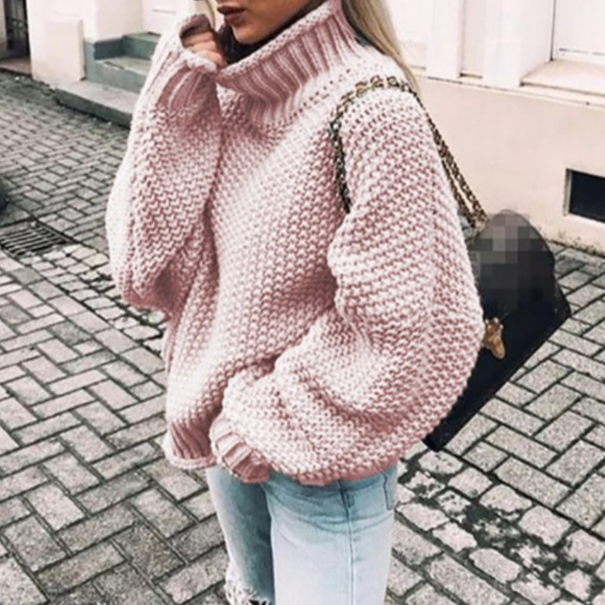 Noemi – Chunky Knit Jumper with High Neck