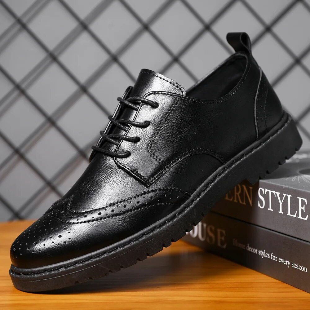 Men's Derby Shoes With Laces, Moc-toe Stitching, And A Sturdy Sole—versatile Shoes For Everyday Wear And Smart-casual Style