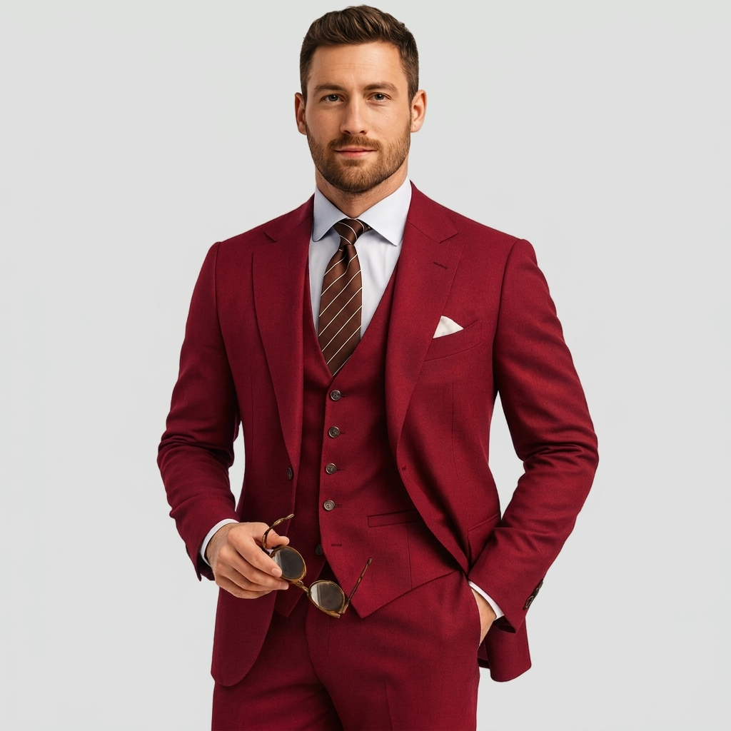 Men's 3-piece Suit With A Tailored Blazer, Vest, And Pants – An Elegant Suit Set For Weddings, Business, And Formal Occasions