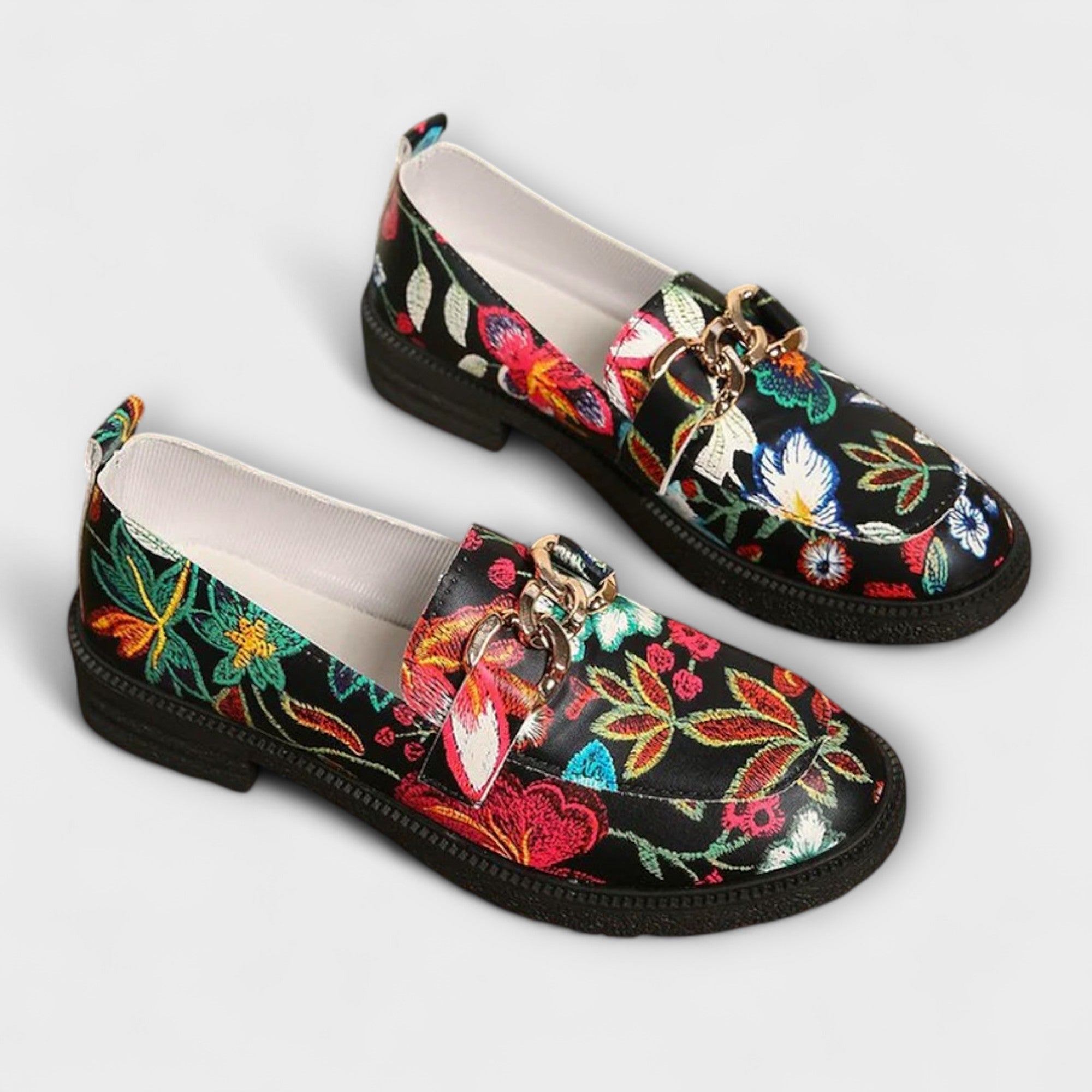 Daisy | Multicolored Moccasins with Floral Pattern