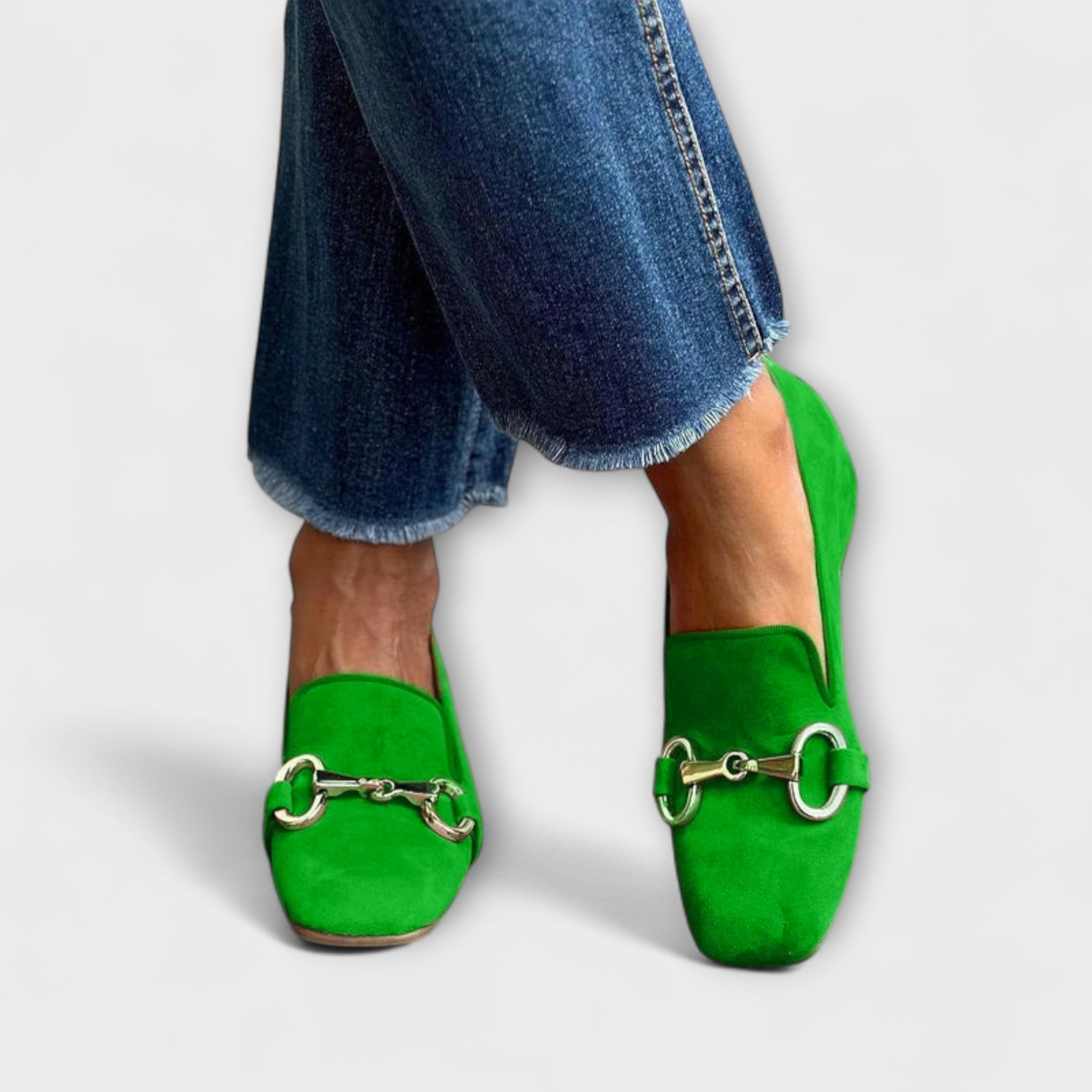 Tessa | Square Toe Loafers with Buckle
