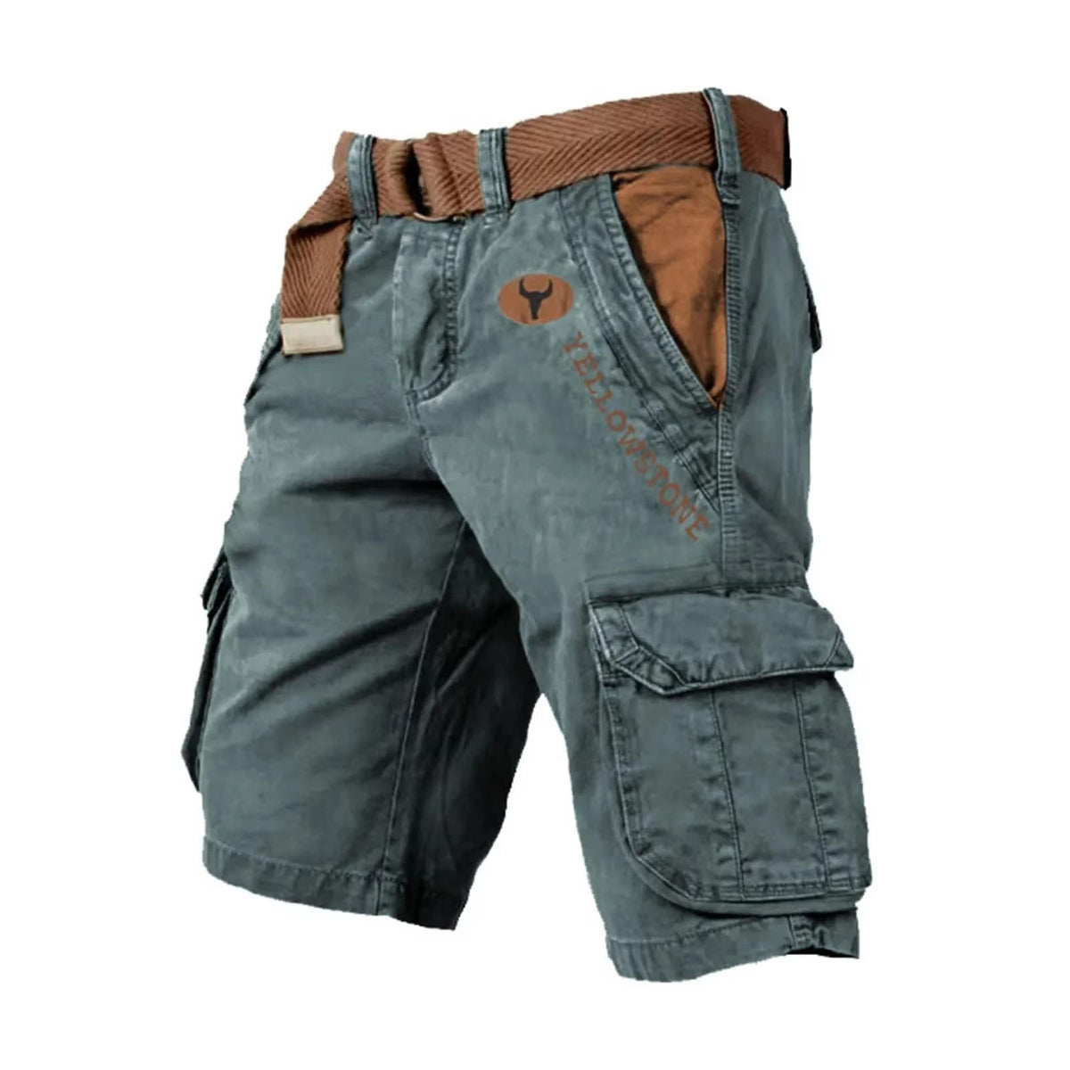Men's Washed Cargo Shorts - Relaxed Utility Fit For Outdoor Summer Wear