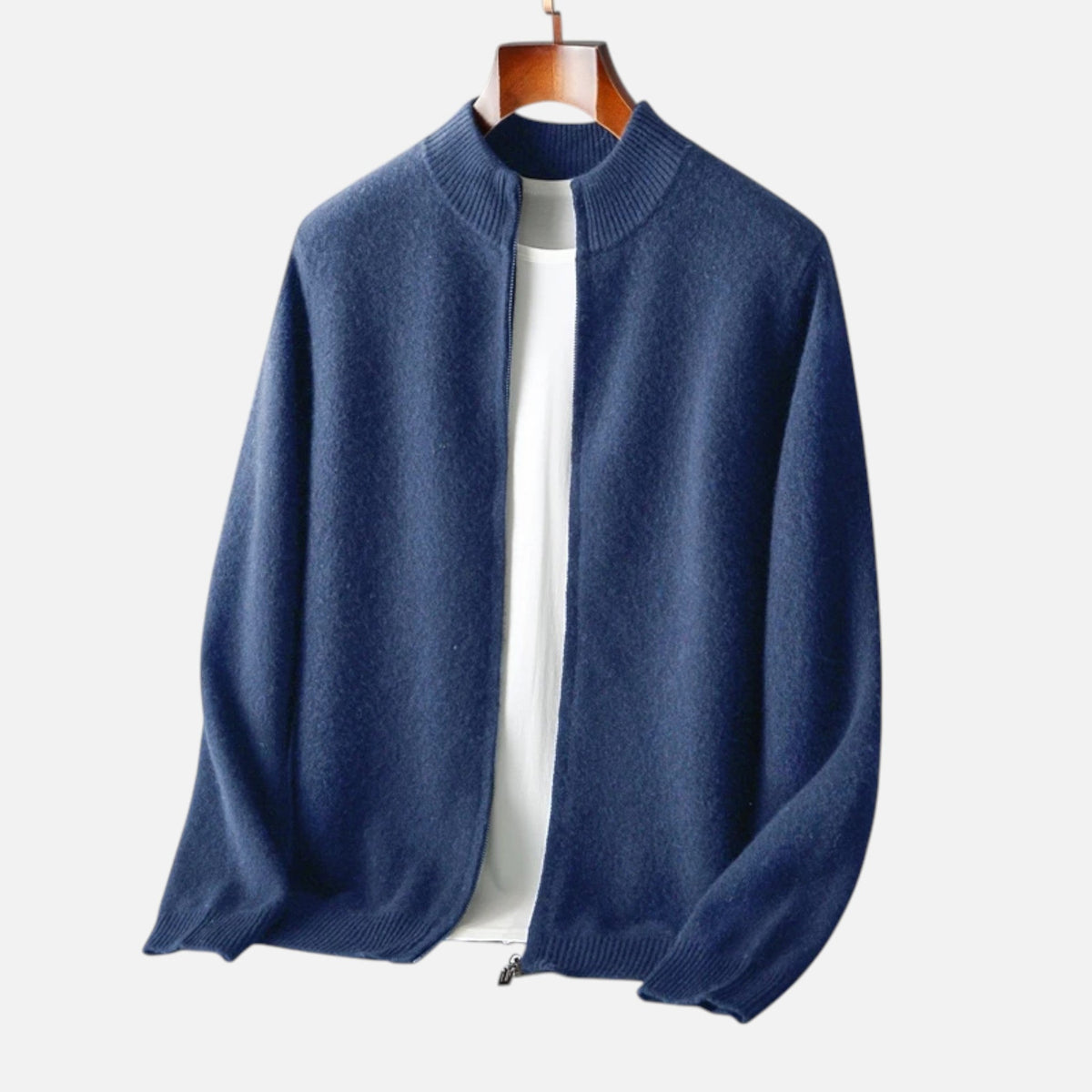 Men's Merino Wool Cardigan With A Zipper – An Elegant And Warm Knit For Fall, Winter, Everyday Wear, And Smart-casual Style