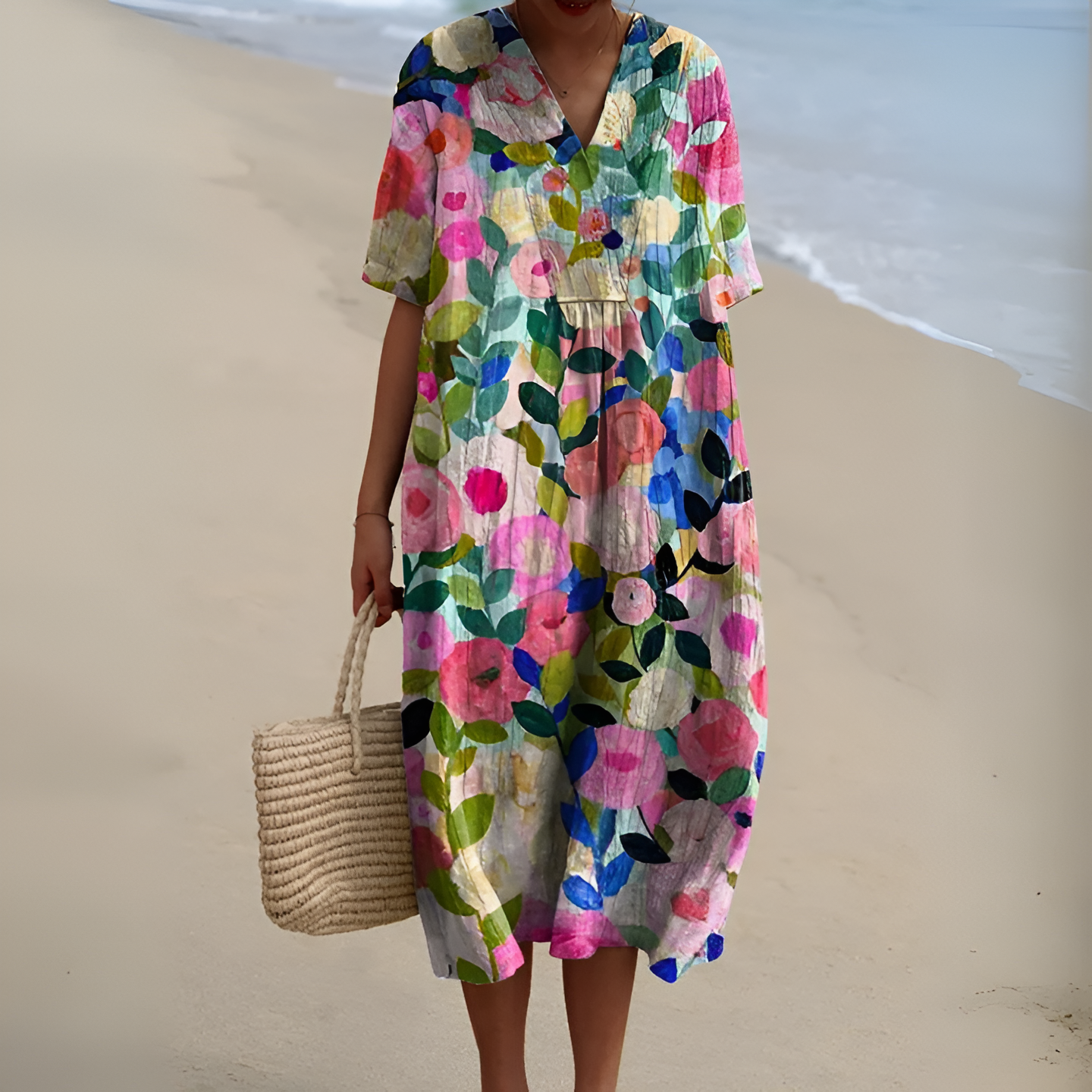 Caroline | Stylish Casual Floral Midi Dress