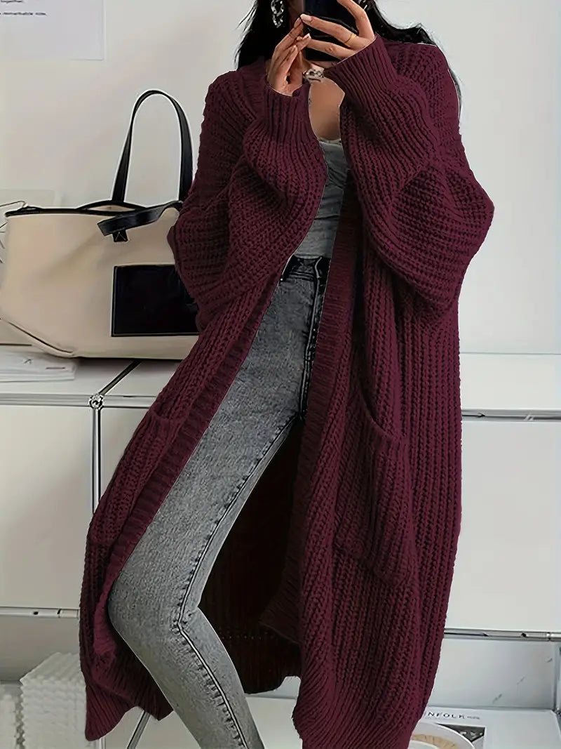 Damiana – Women's Long Winter Knitted Cardigan