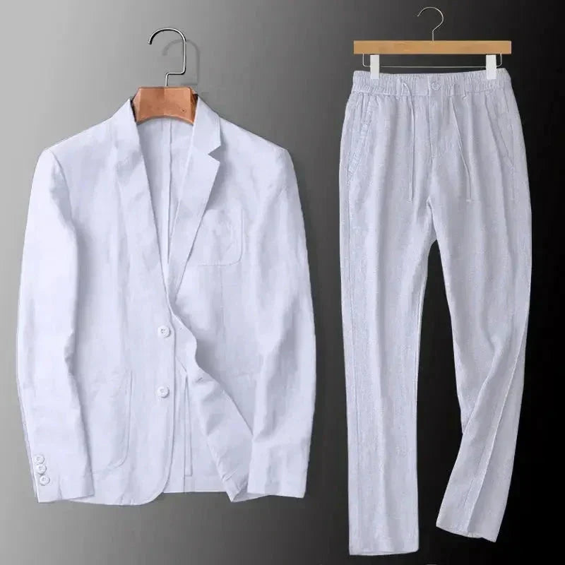 Men's Suit Set With Blazer And Pants – An Elegant Summer Outfit For Weddings, Parties, The Office, And Smart Casual Style