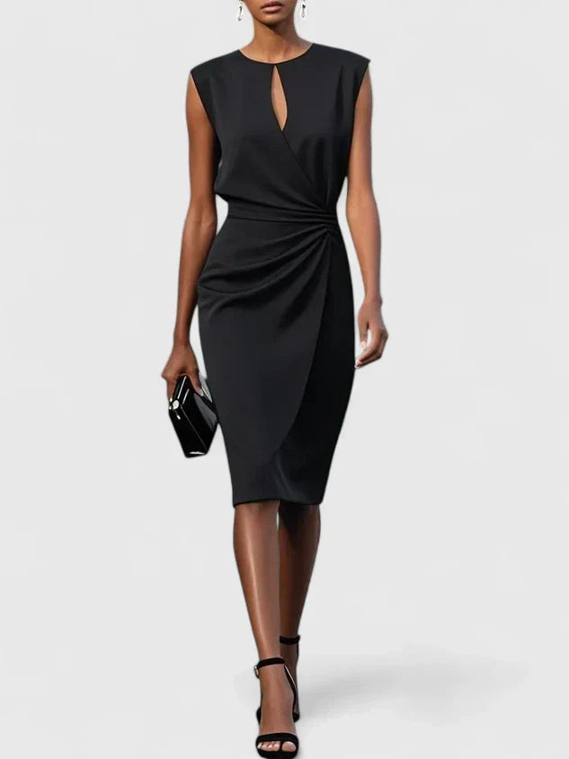 Women's Ruched Waist MIDI Dress - Elegant Style For Special Occasions And Everyday Wear