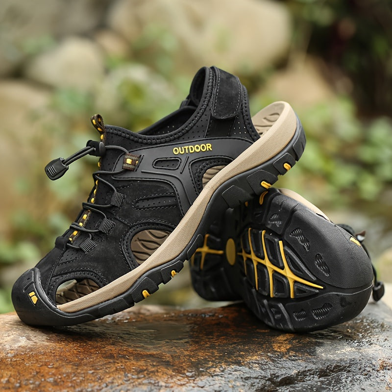 Men's Closed-toe Hiking Sandals With Adjustable Straps – Comfortable Trail Sandals For Hiking, Leisure, And Outdoor Use