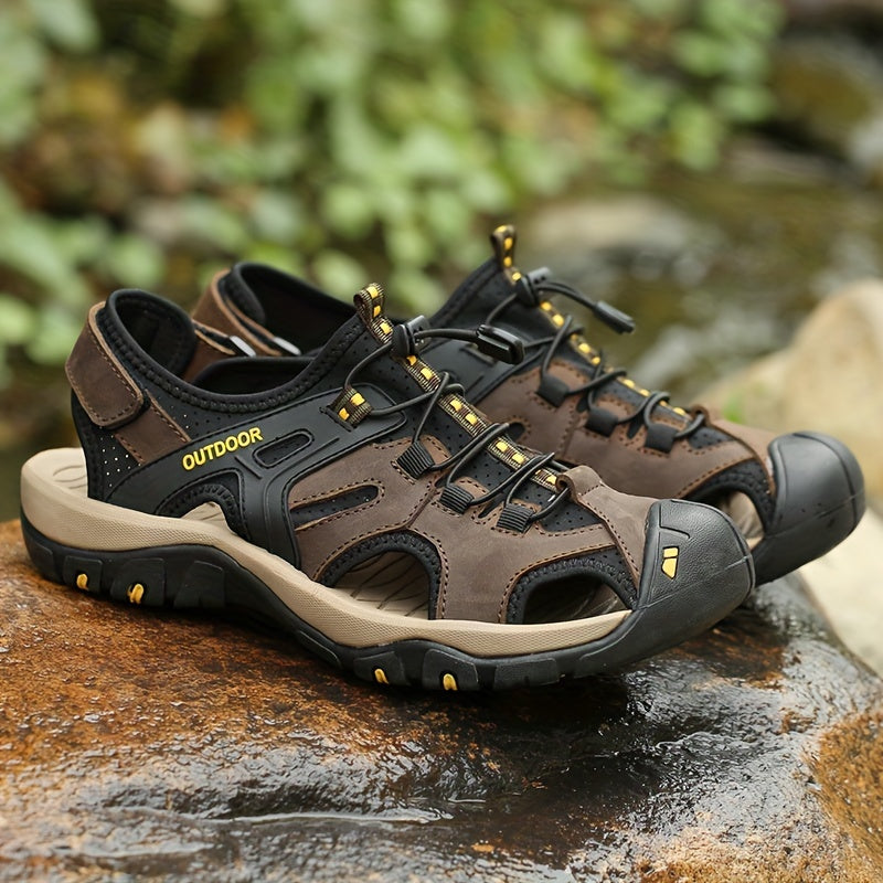 Men's Closed-toe Hiking Sandals With Adjustable Straps – Comfortable Trail Sandals For Hiking, Leisure, And Outdoor Use