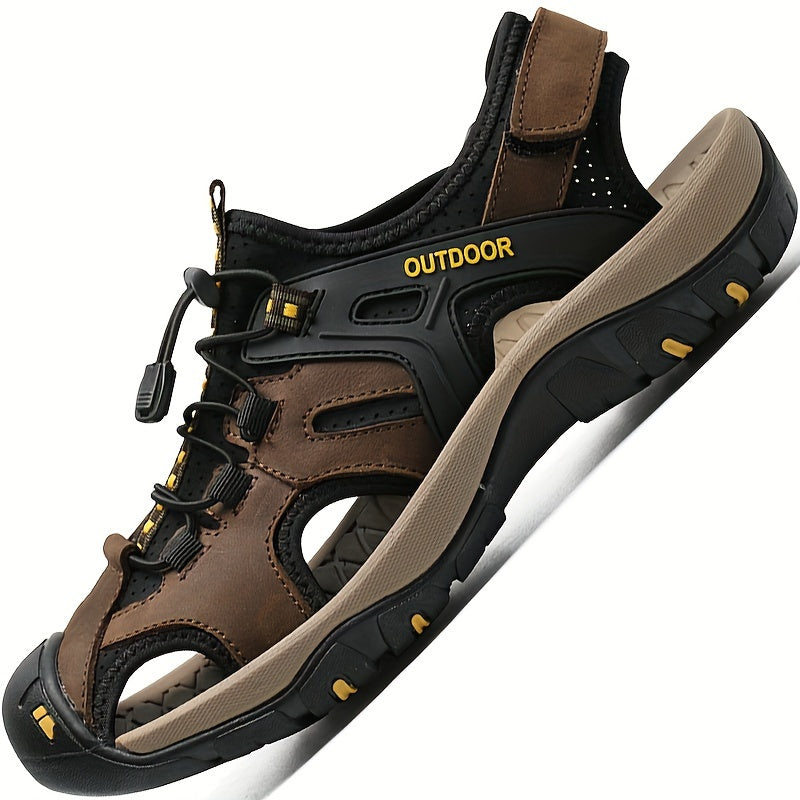Men's Closed-toe Hiking Sandals With Adjustable Straps – Comfortable Trail Sandals For Hiking, Leisure, And Outdoor Use