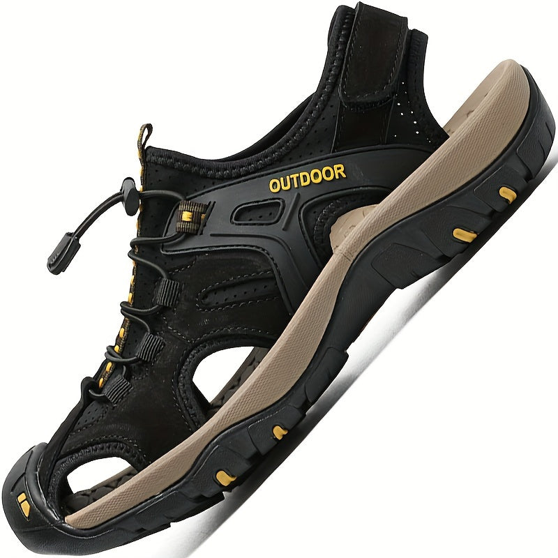 Men's Closed-toe Hiking Sandals With Adjustable Straps – Comfortable Trail Sandals For Hiking, Leisure, And Outdoor Use