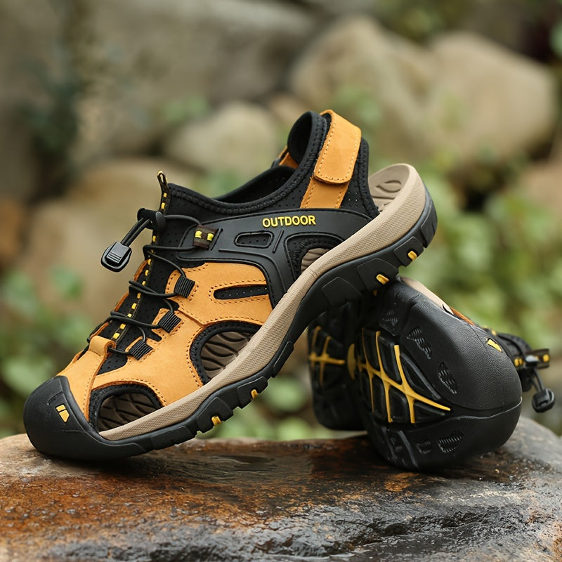 Men's Closed-toe Hiking Sandals With Adjustable Straps – Comfortable Trail Sandals For Hiking, Leisure, And Outdoor Use