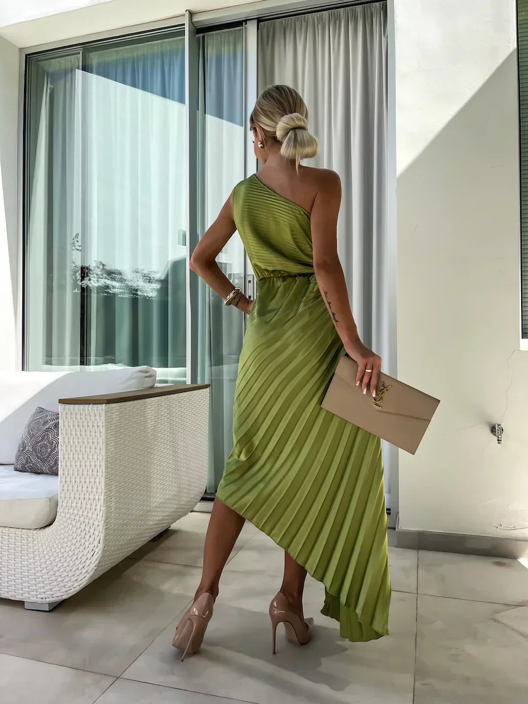Maisie | Stylish One-Shoulder Pleated Dress