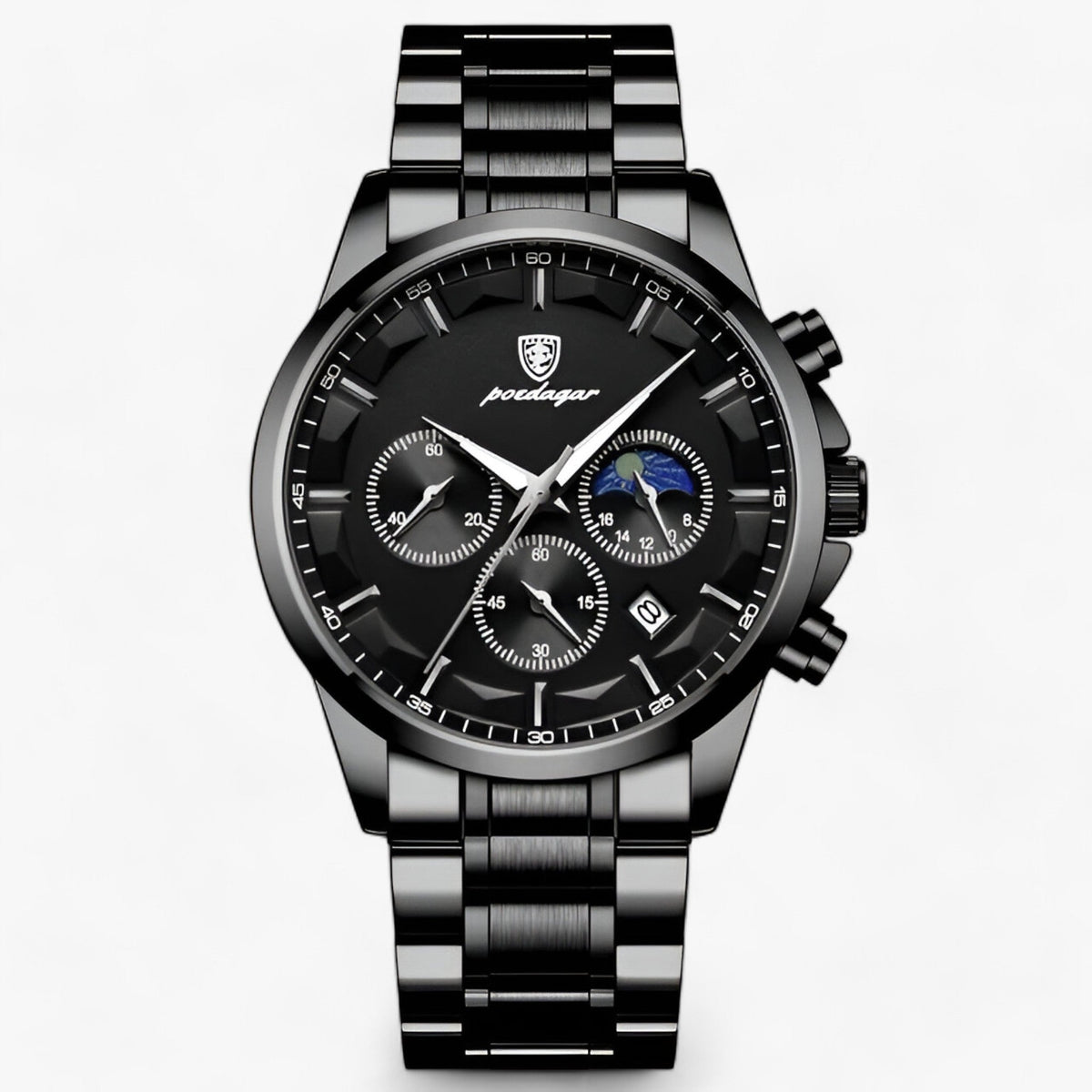 Men's Waterproof Chronograph Watch With Luminous Dial And Leather Strap – A Stylish Wristwatch For Everyday Use, Work, And Leisure