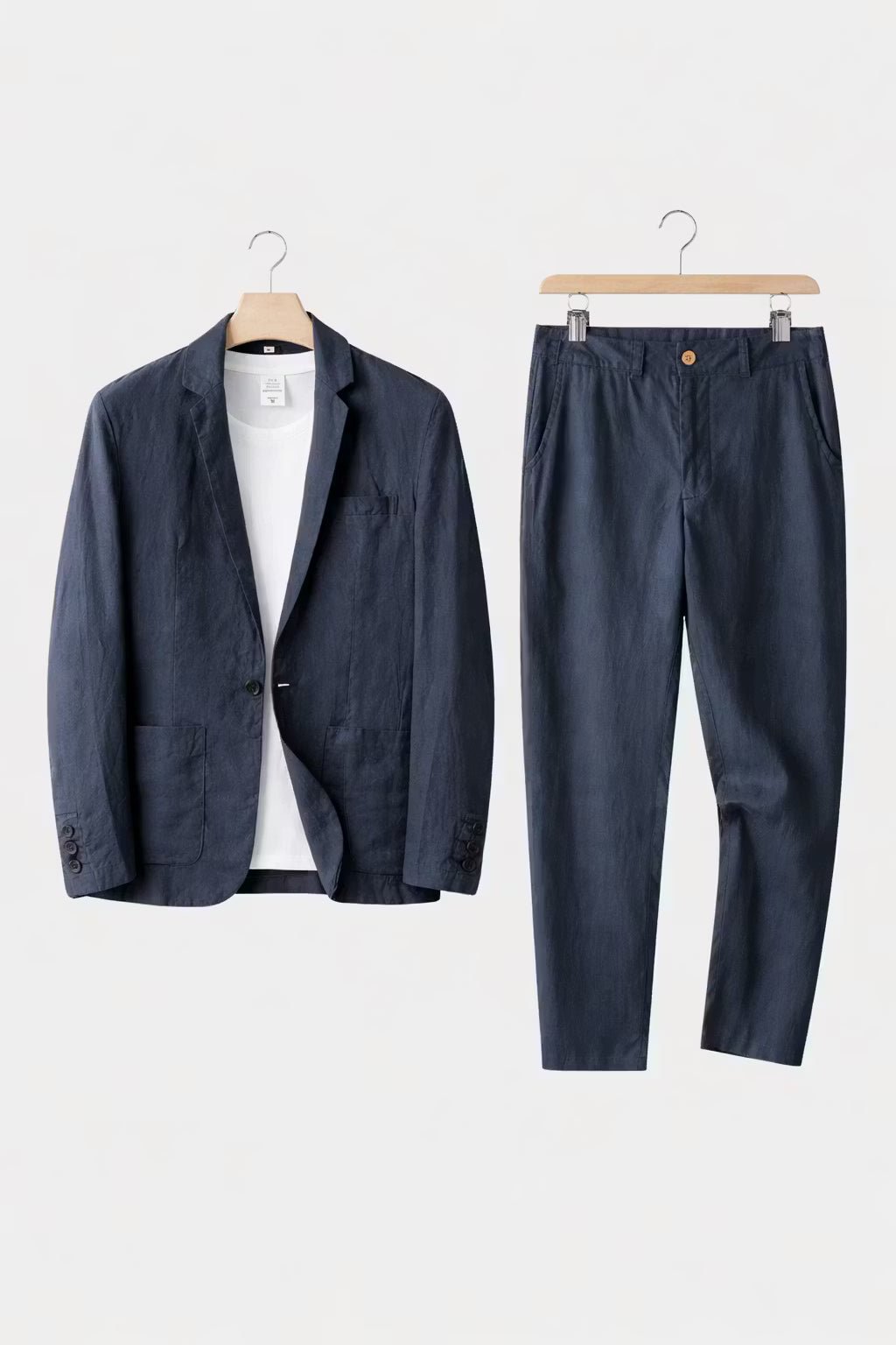 Men's Linen Suit Set - Breathable Relaxed Blazer And Trousers For Summer Weddings And Events