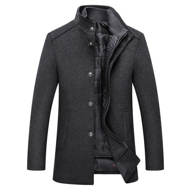 Men's Quilted Winter Coat With A High Collar And Tailored Fit – Elegant Outerwear For Business, Everyday Wear, And Smart-casual Styles