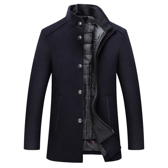 Men's Quilted Winter Coat With A High Collar And Tailored Fit – Elegant Outerwear For Business, Everyday Wear, And Smart-casual Styles