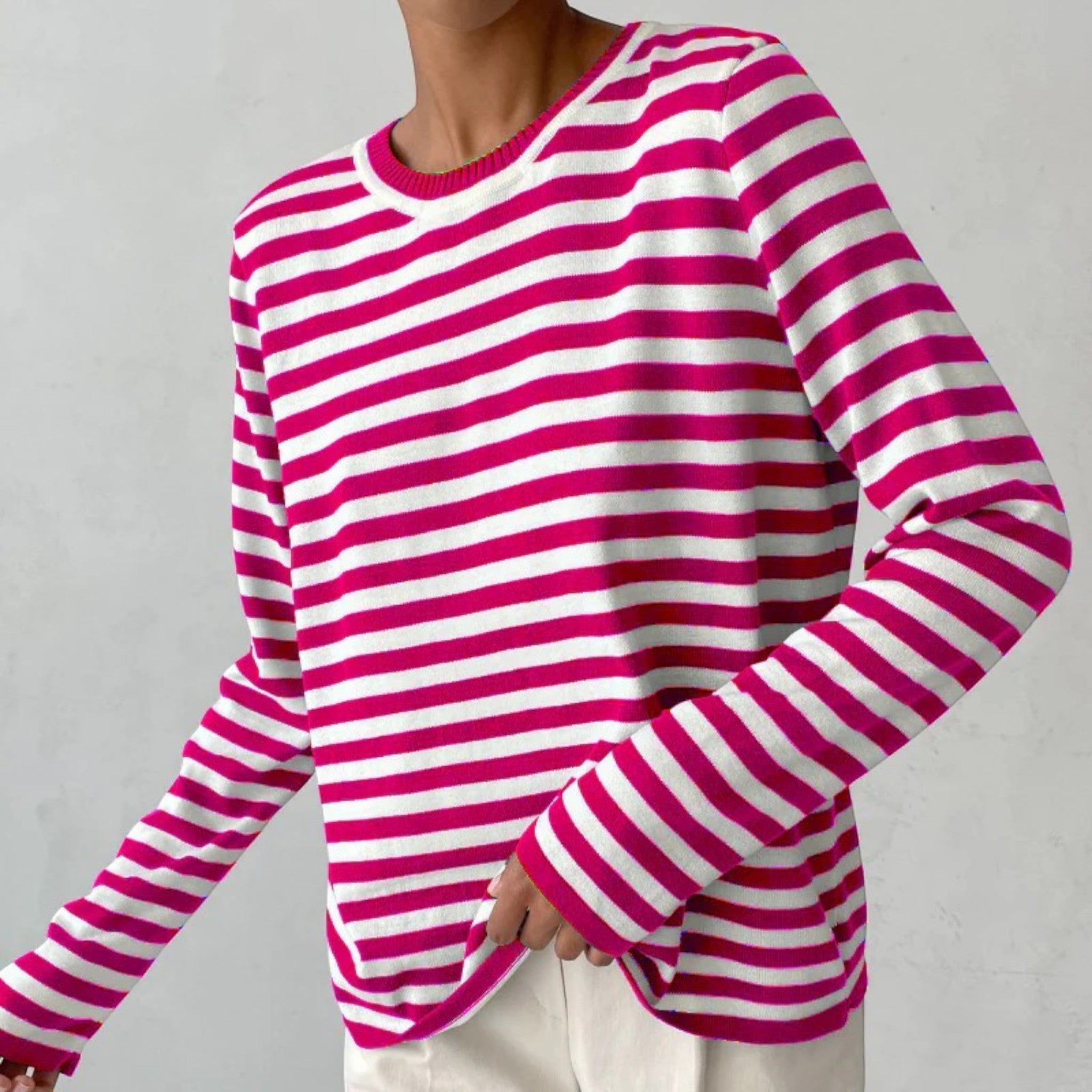 Umbra – Classic Long Sleeve Striped T-Shirt for Women