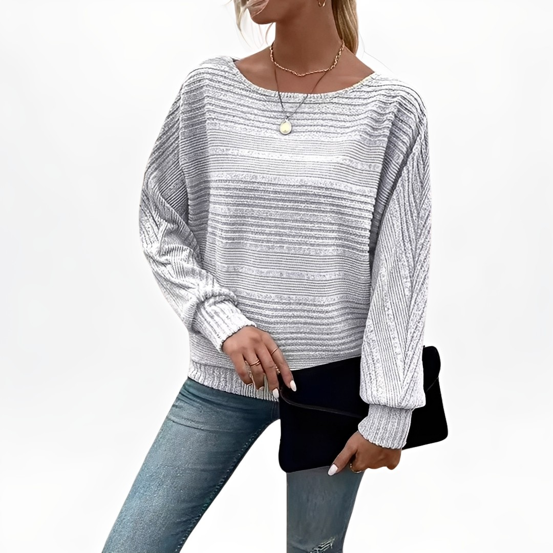 Leda – Comfortable Striped Jumper with a Loose Fit