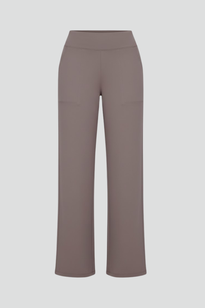 Women's High-waisted Pants With Wide Legs And A Pull-on Design – Comfortable Pants For The Office, Everyday Wear, And Smart-casual Style