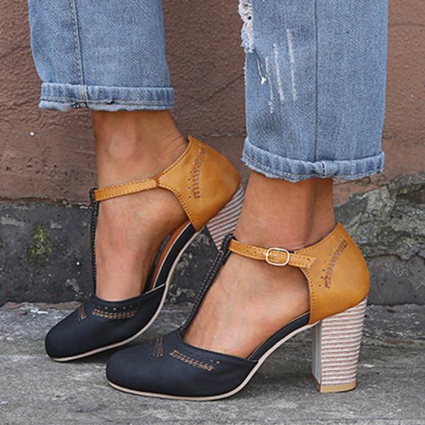 Clara | Women T-Strap Block Heel Mary Jane Shoes