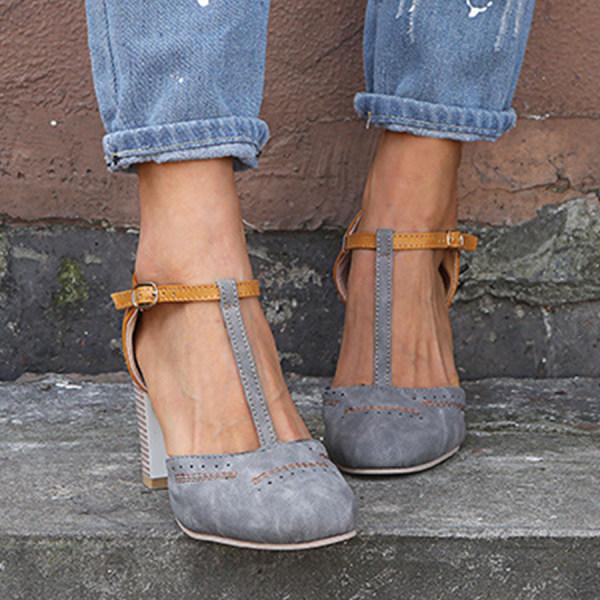Clara | Women T-Strap Block Heel Mary Jane Shoes