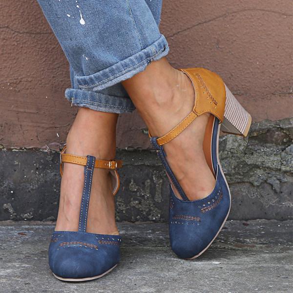 Clara | Women T-Strap Block Heel Mary Jane Shoes