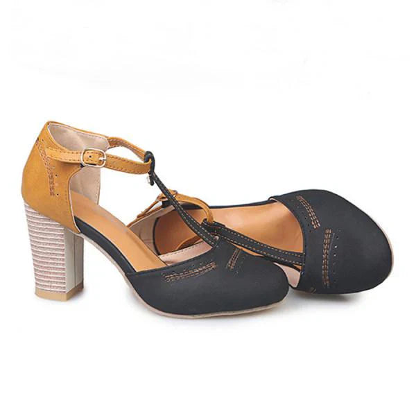 Clara | Women T-Strap Block Heel Mary Jane Shoes