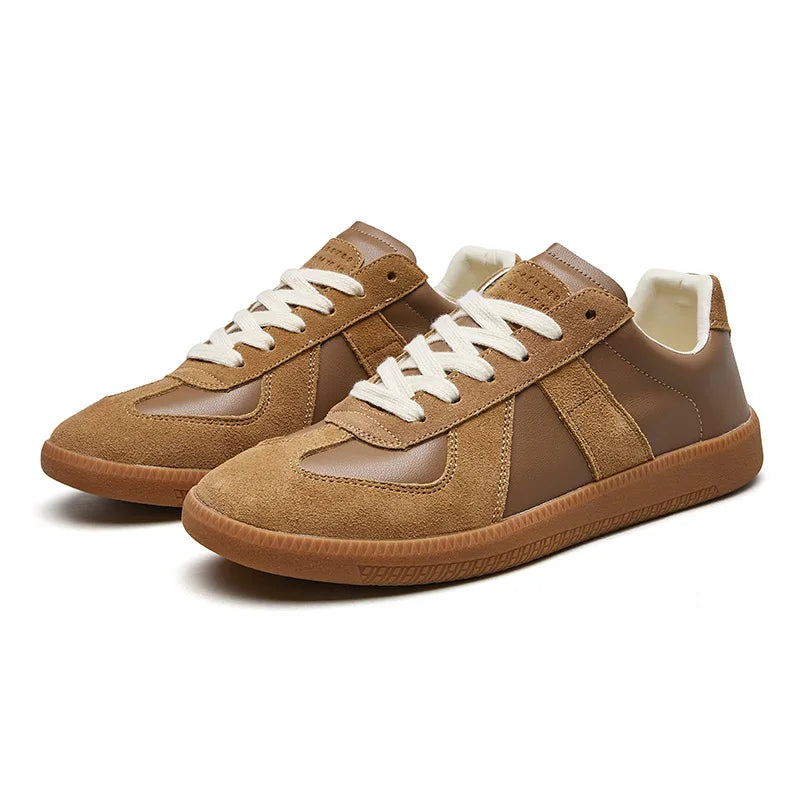 Men's Retro Sneakers With A Panel Design And Lace-up Closure – Classic Low-top Shoes For Everyday Wear, Leisure, And Casual Style