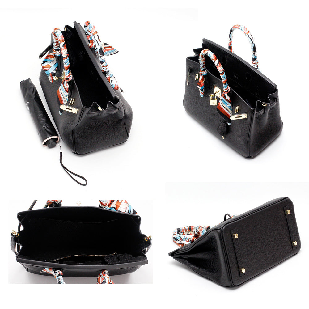 Women's Genuine Leather Handbag - Elegant Functional Everyday Carry For Work And Casual Use