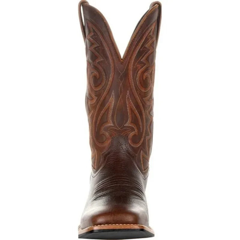 Women's Western Cowboy Boots With An Embroidered Design And A Mid-height Shaft – Casual Boots For Everyday Wear, Festivals, And Leisure