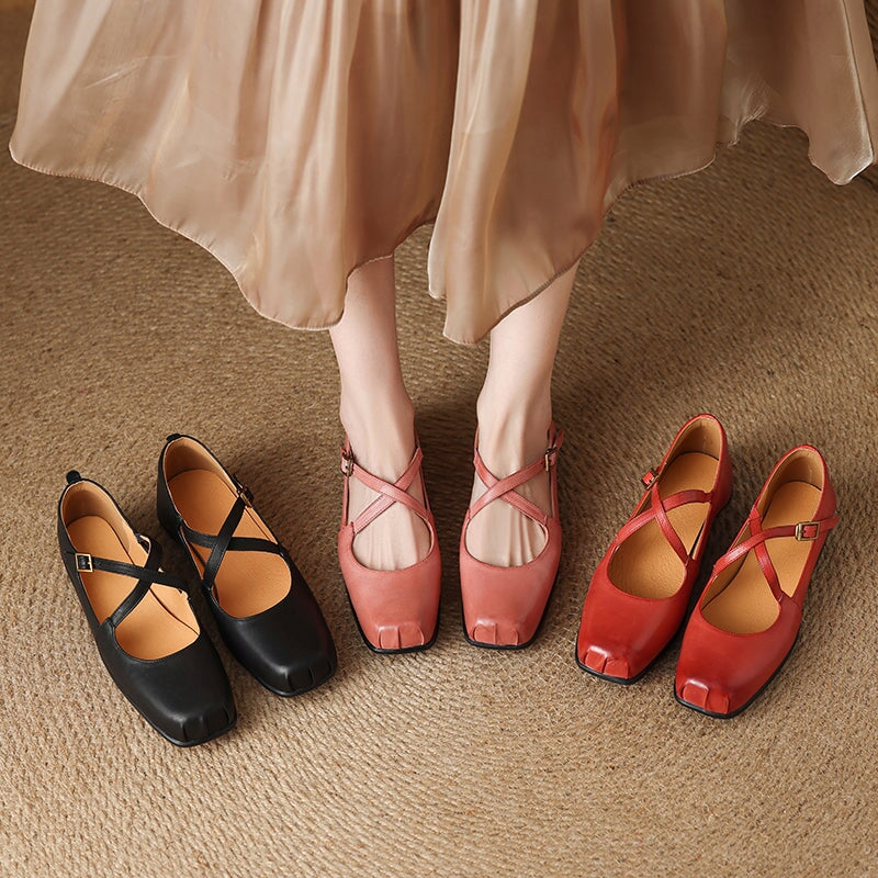 Lilly™| Edith Leather Mary Janes