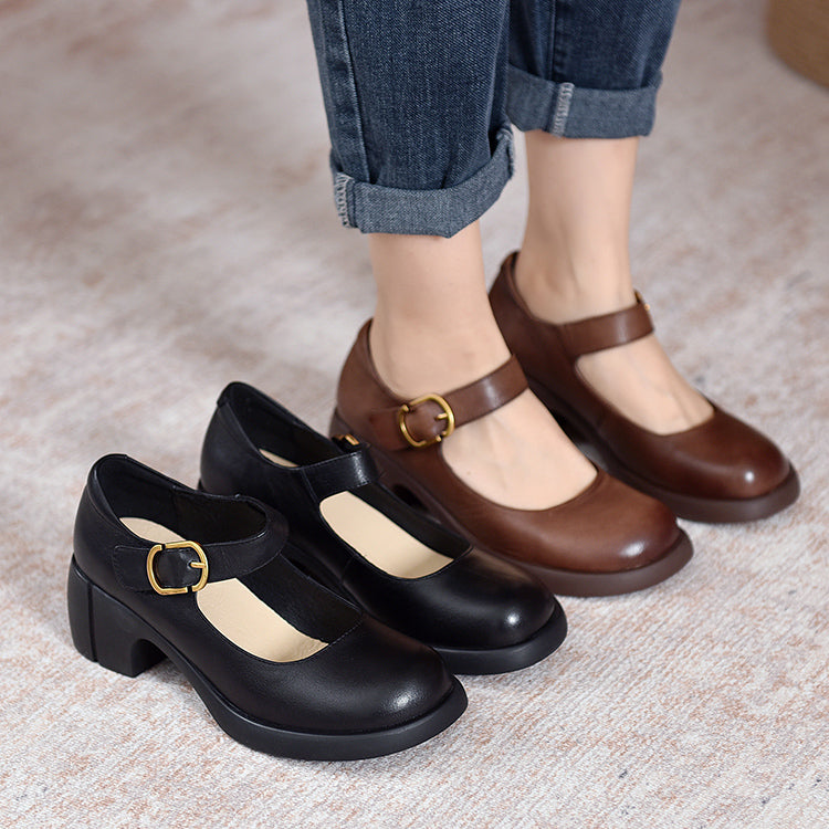 Lilly™| Agnes Leather Mary Janes
