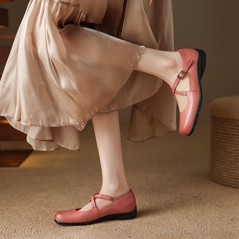 Lilly™| Edith Leather Mary Janes