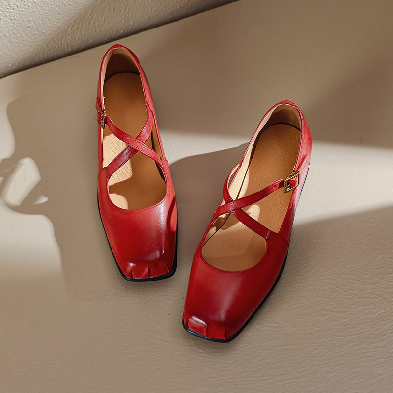 Lilly™| Edith Leather Mary Janes