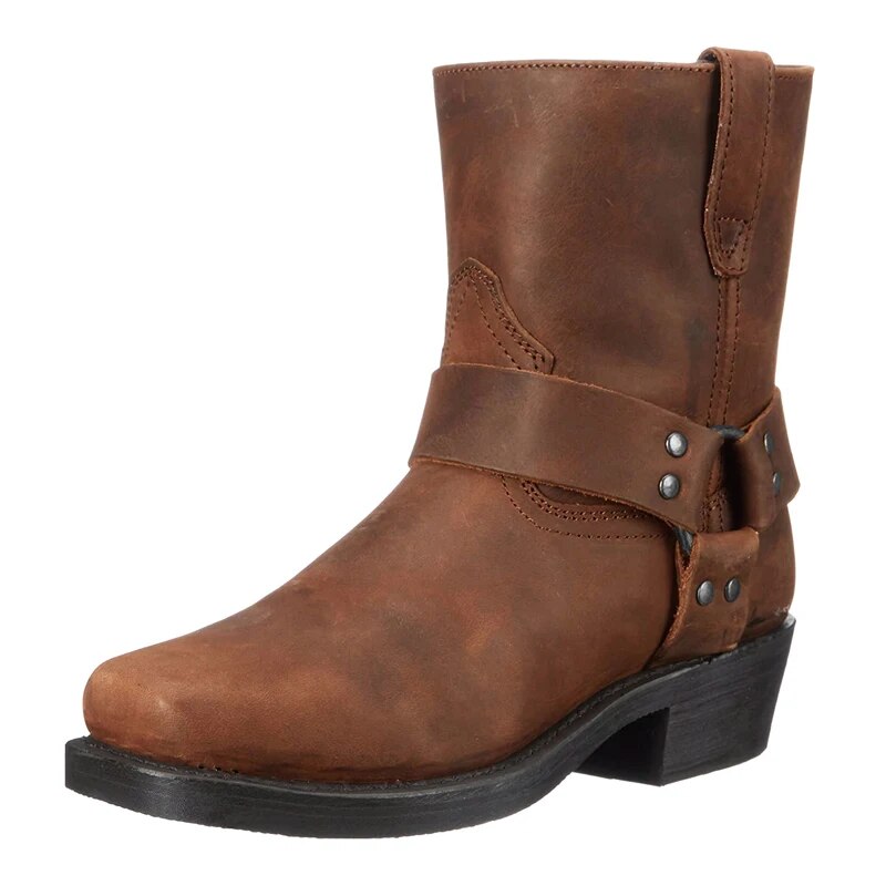Men's Western Leather Boots - Stylish Durable Everyday Boots For Outdoor Adventure Wear