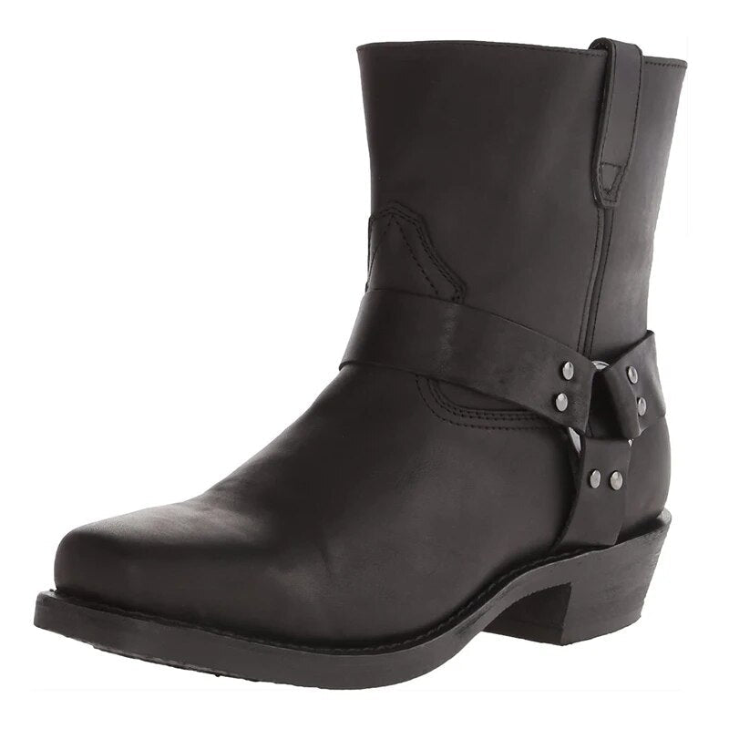 Men's Western Leather Boots - Stylish Durable Everyday Boots For Outdoor Adventure Wear