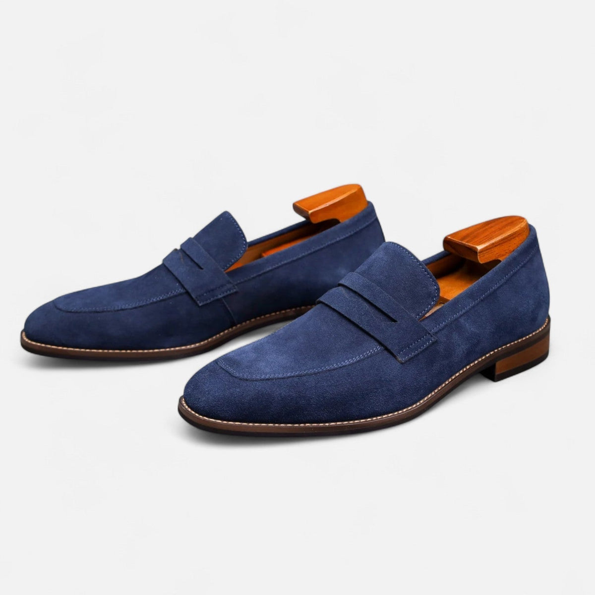 Men's Suede Loafers With Penny Detail – Classic Slip-on Shoes For The Office, Everyday Wear, Parties, And Smart-casual Style