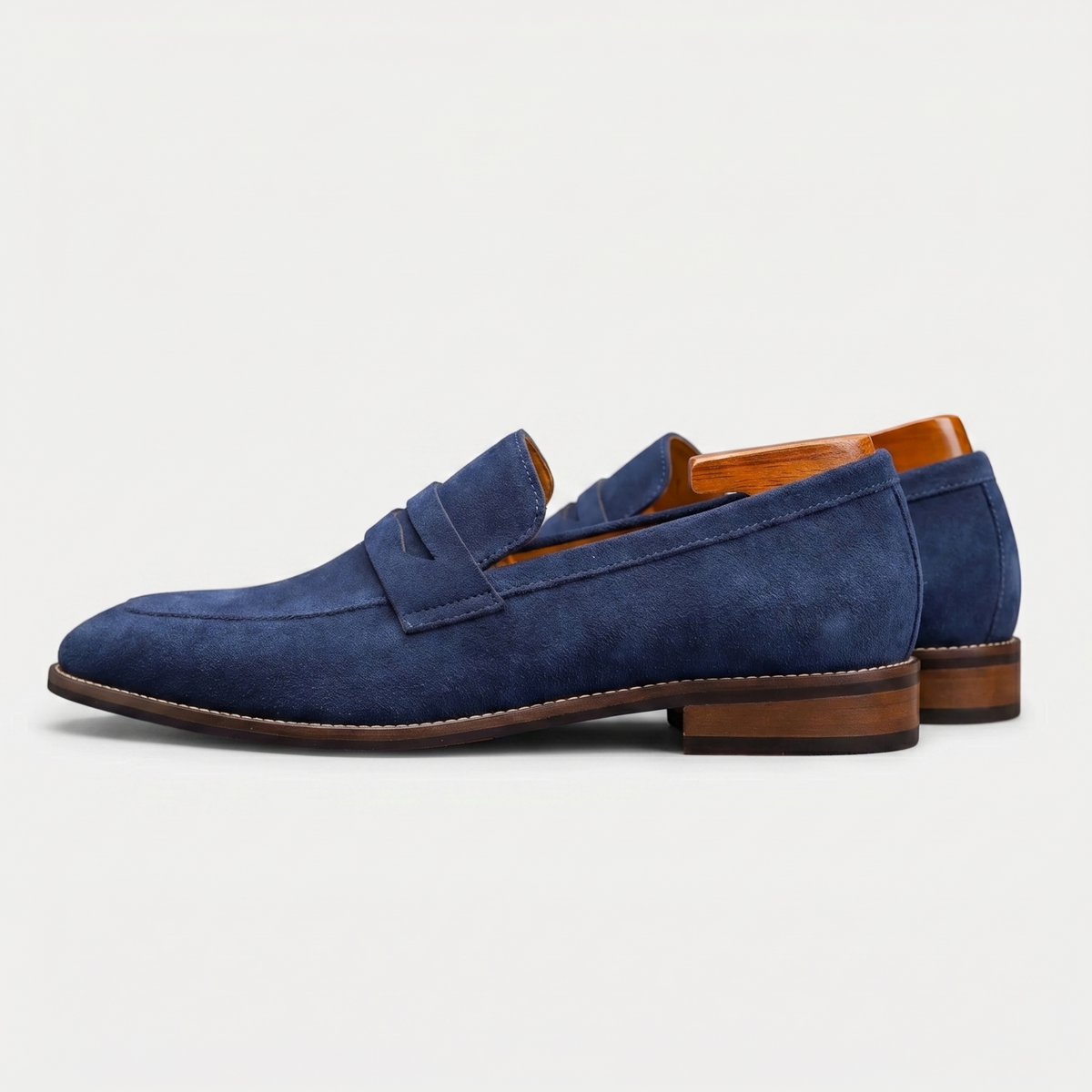 Men's Suede Loafers With Penny Detail – Classic Slip-on Shoes For The Office, Everyday Wear, Parties, And Smart-casual Style