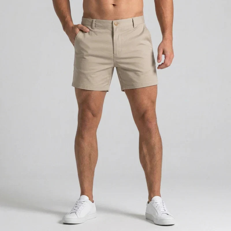 Men's Slim-fit Chino Shorts With A Tailored Waist—stylish Shorts For Summer, Everyday Wear, The Office, And Smart-casual Looks
