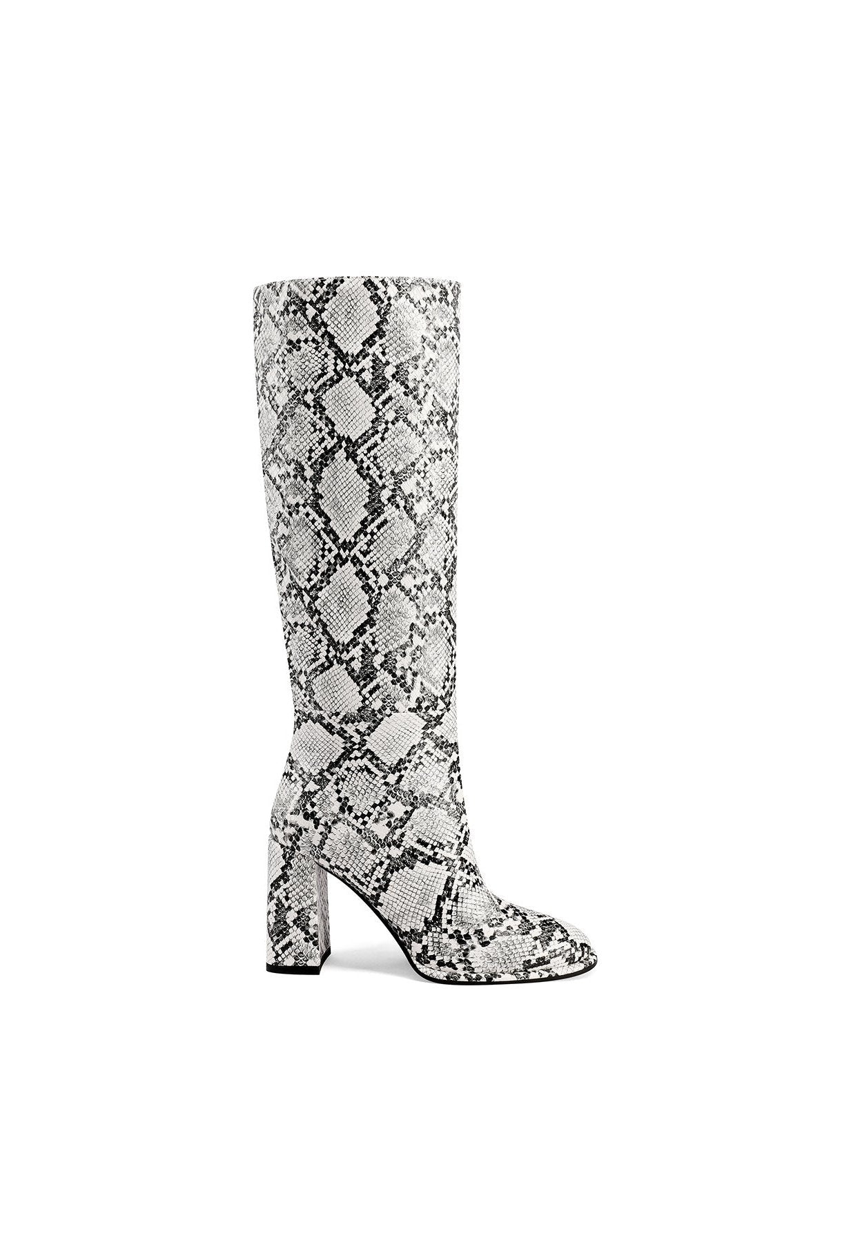 Loretta - High Heeled Women's Python Print Boots