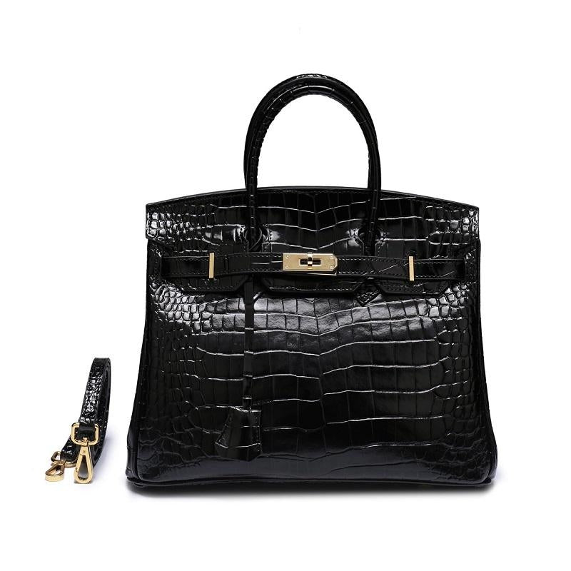Women's Genuine Leather Handbag - Elegant Functional Everyday Carry For Work And Casual Use