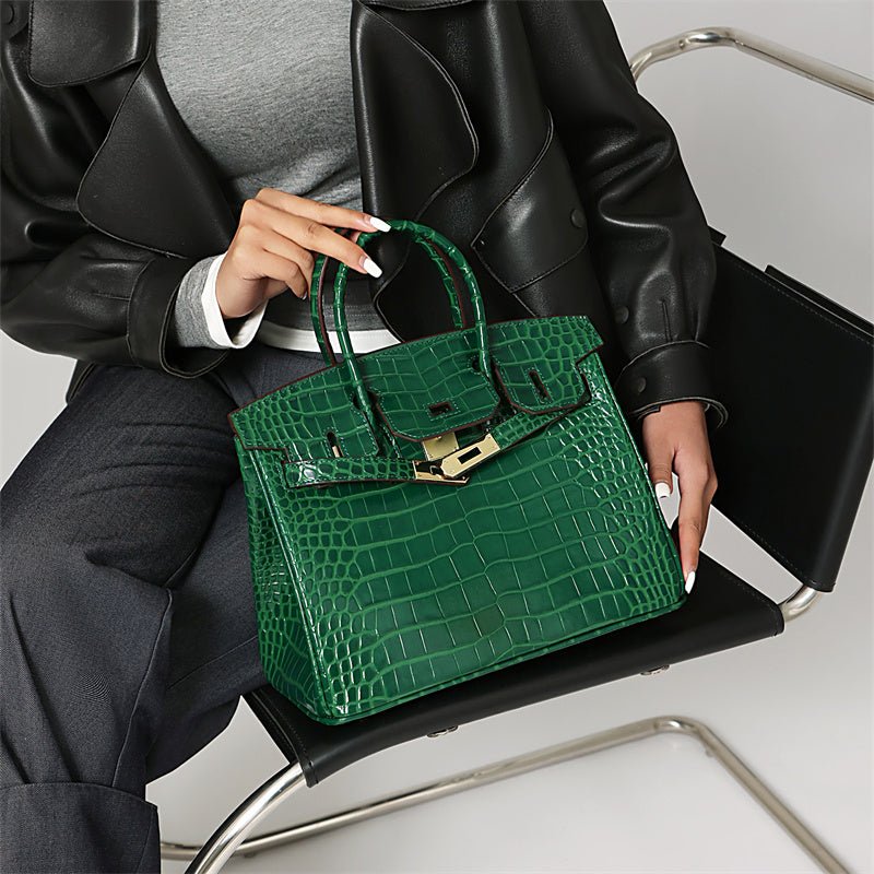 Women's Genuine Leather Handbag - Elegant Functional Everyday Carry For Work And Casual Use