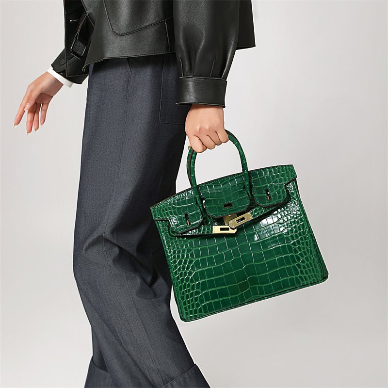 Women's Genuine Leather Handbag - Elegant Functional Everyday Carry For Work And Casual Use
