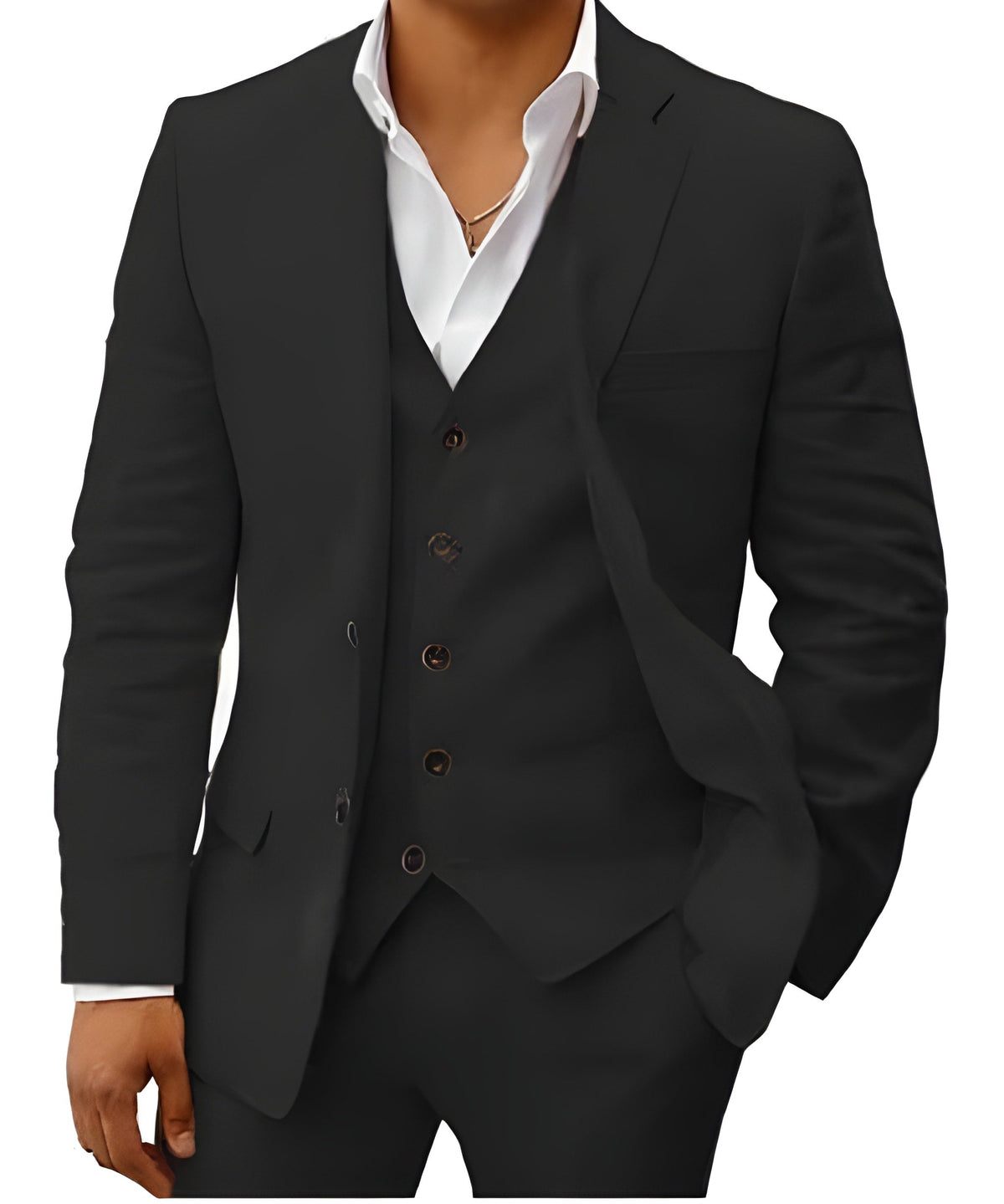 Men's Three-Piece Notch Lapel Tailored Wedding Suit - Formal Suit Set for Special Occasions