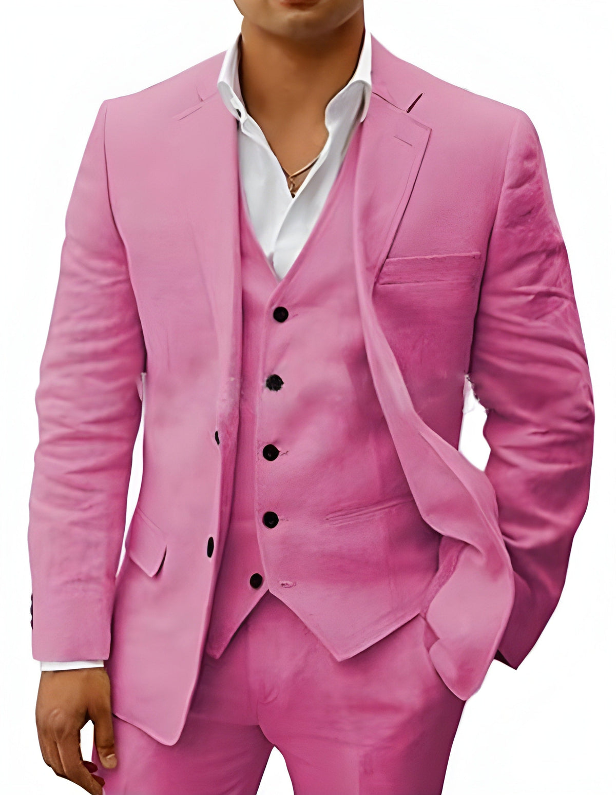 Men's Three-Piece Notch Lapel Tailored Wedding Suit - Formal Suit Set for Special Occasions